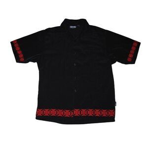 Dragonfly Vintage 90s Y2K Embroidered Barb Wire Button‎ Down Shirt Men's XL